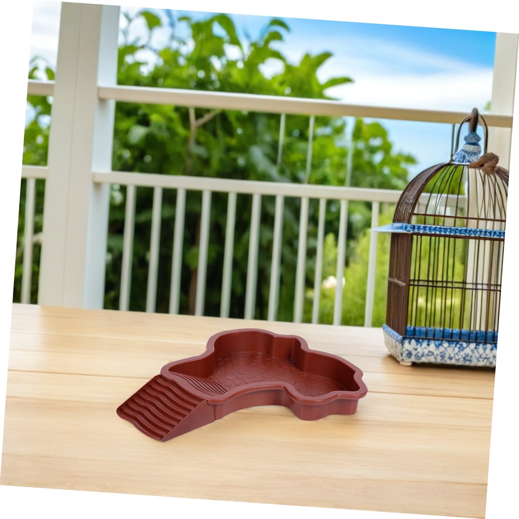 Toddmomy 2piezas Piscina para Tortugas con Rampa Antideslizante Plataforma De Descanso para Reptiles Cuenco De Alimentación para Tortugas Bañera Multifuncional para Uso Terrarios y Estanque