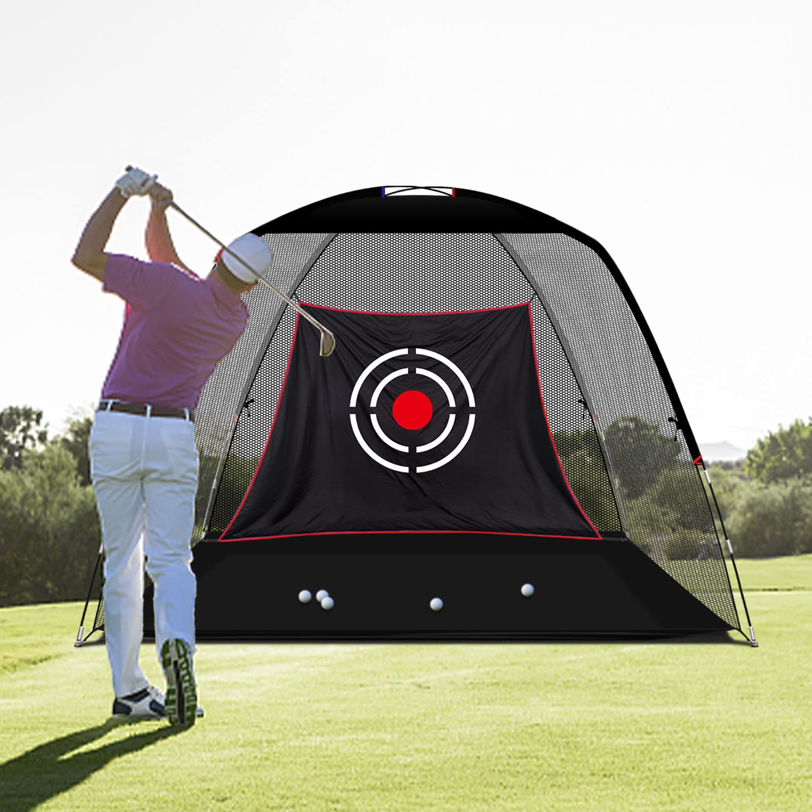 Filets de frappe pour entraînement de golf pour conduite dans le jardin, utilisation en intérieur, filets de conduite de golf robustes pour jardin, filets à impact portables de qualité