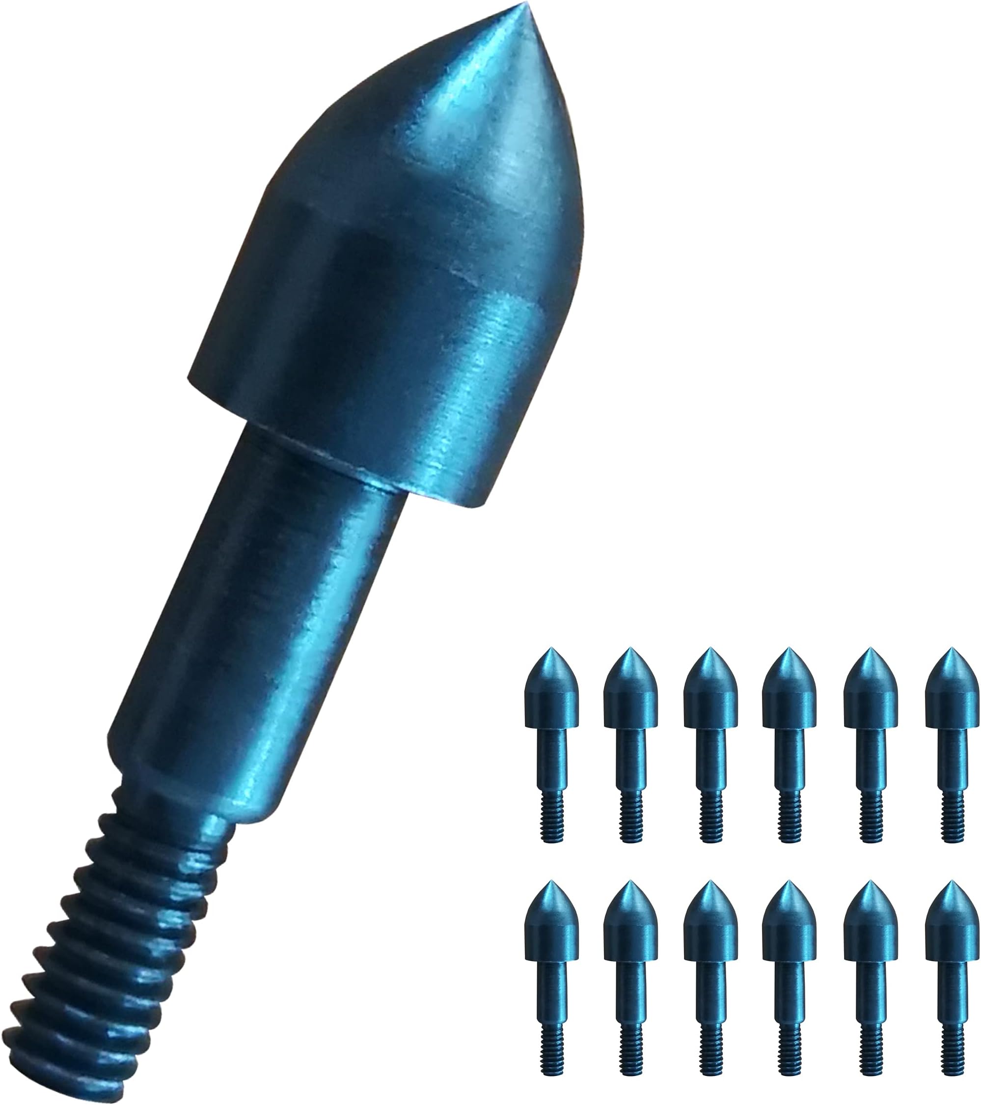 YXH Archery Field Points 3D & Bullet Screw-in Arrow Tips for Compound Recurve Bow Crossbow Hunting Shooting Target Practice, 12 Pack (Bullet, 11/32" 100gr) …