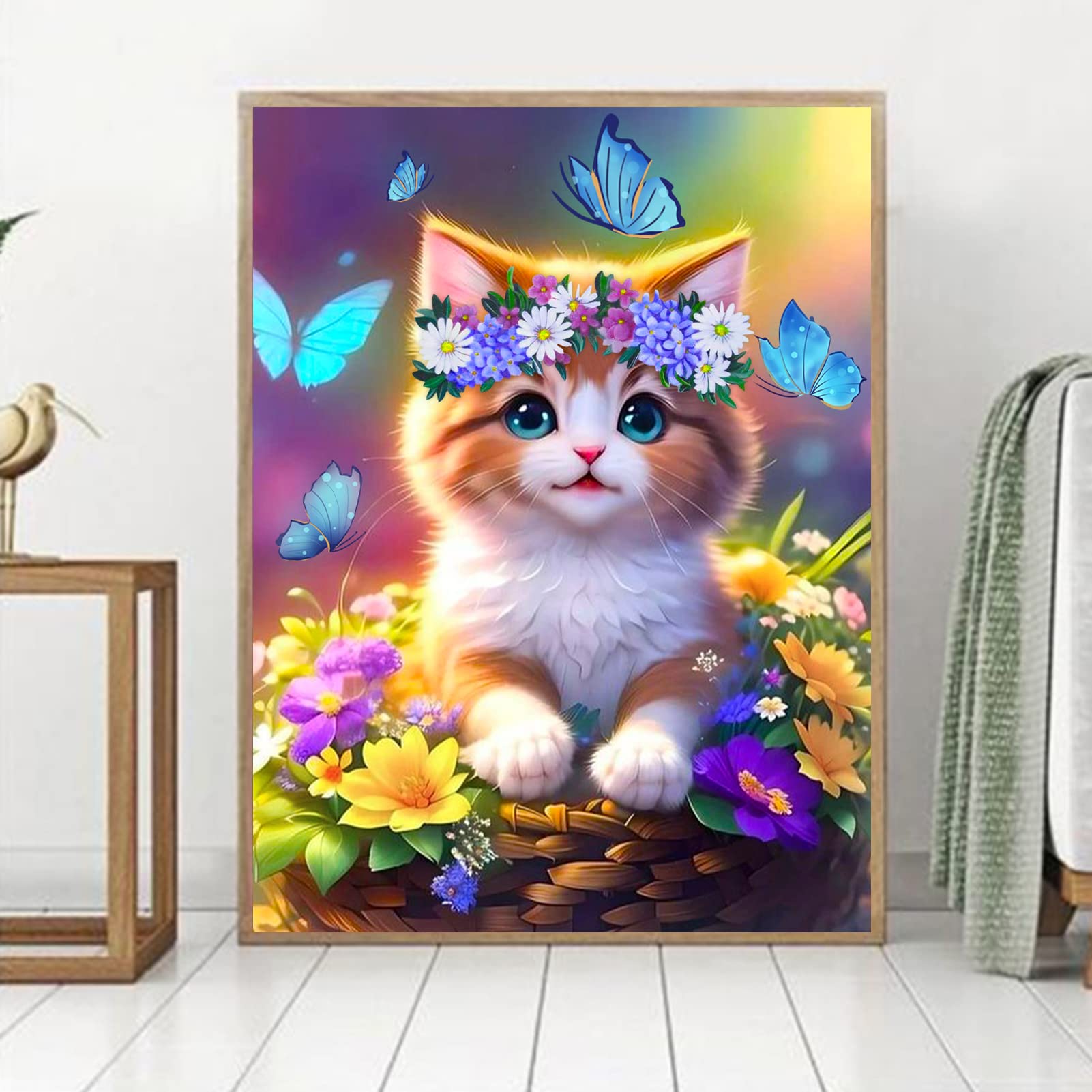 5D Diamond Painting Set – Motiv Geldkatze, 50x70 Cm, Vollbesatz Mit Strasssteinen, Inkl. Werkzeug, Für Dekoration & Entspannung
