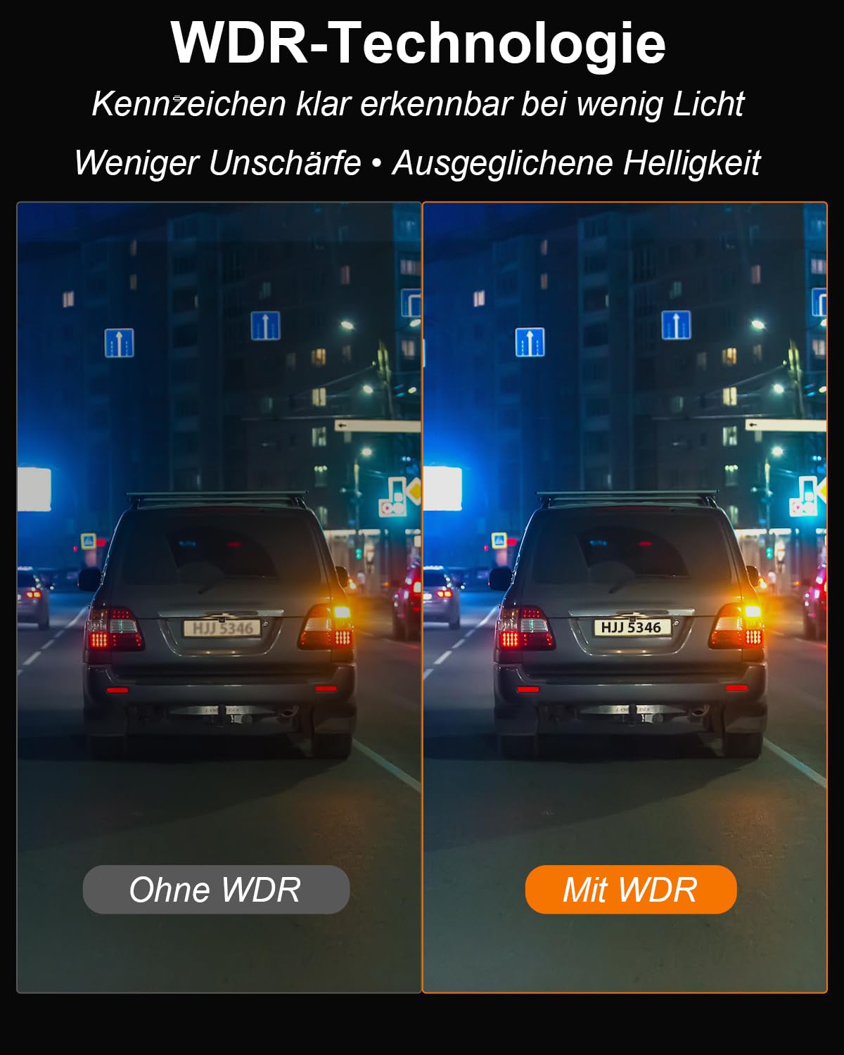 oryzoms 4K Dashcam mit 3,94" Bildschirm/Vorne & hinten/Autokamera mit 170° Weitwinkelansicht/Nachtsicht/Parküberwachung/G-Sensor –Loop-Aufnahme, ideal für sicheres Fahren