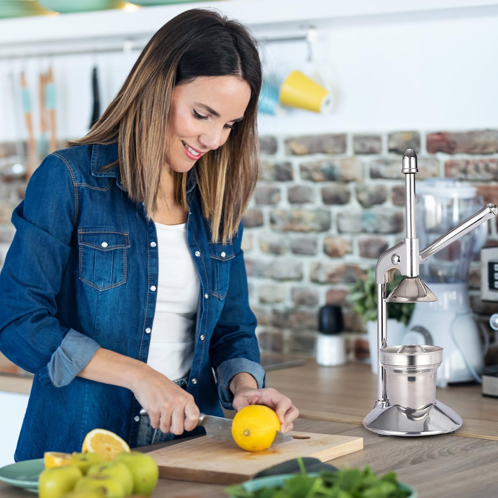 Estrattore di succo manuale, spremiagrumi manuale professionale, in acciaio , per succo di agrumi, arancia, , succo di arancia
