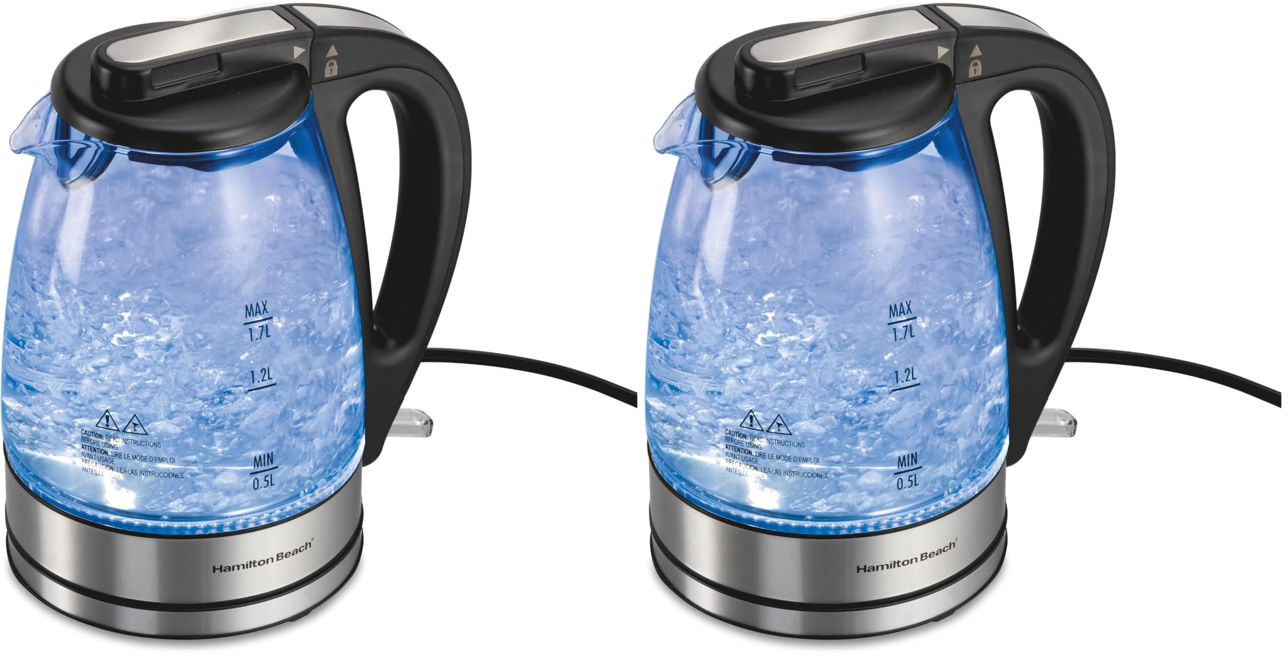 1.7L Electric Kettle by Hamilton Beach – 1.8 Quarts (Pack of 2), 1.7 liters, Glass, Pack of 2, Model 40864