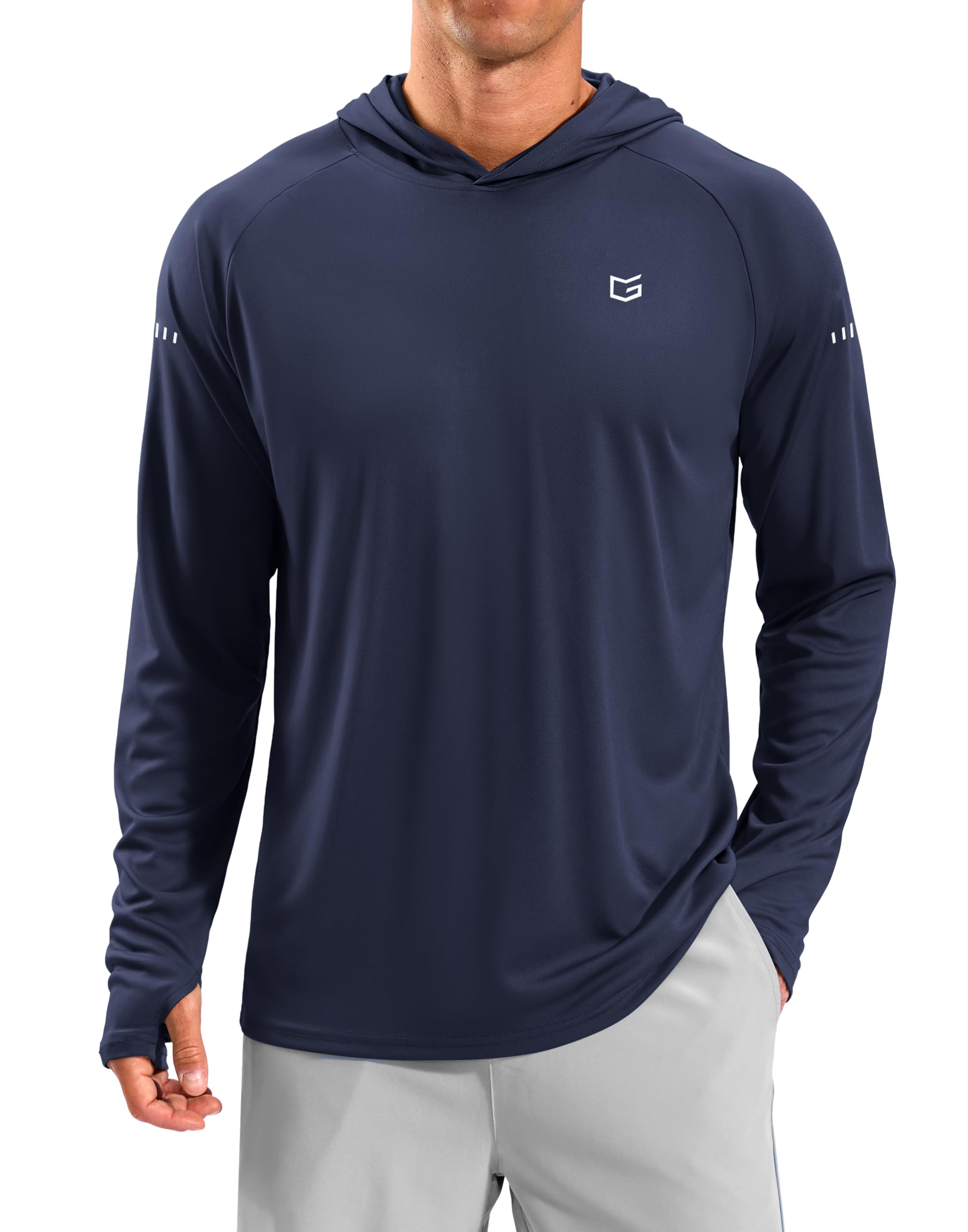Men's Sun Protection Hoodie Shirts Long Sleeve UPF 50+ Swim Shirts