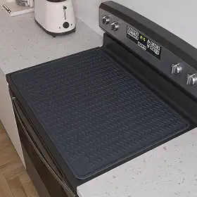 Capas superiores de fogão para fogão elétrico, protetor de tampa de fogão de vidro de silicone resistente de grau alimentício, protetor de fogão de indução, tapete de cobertura de fogão de