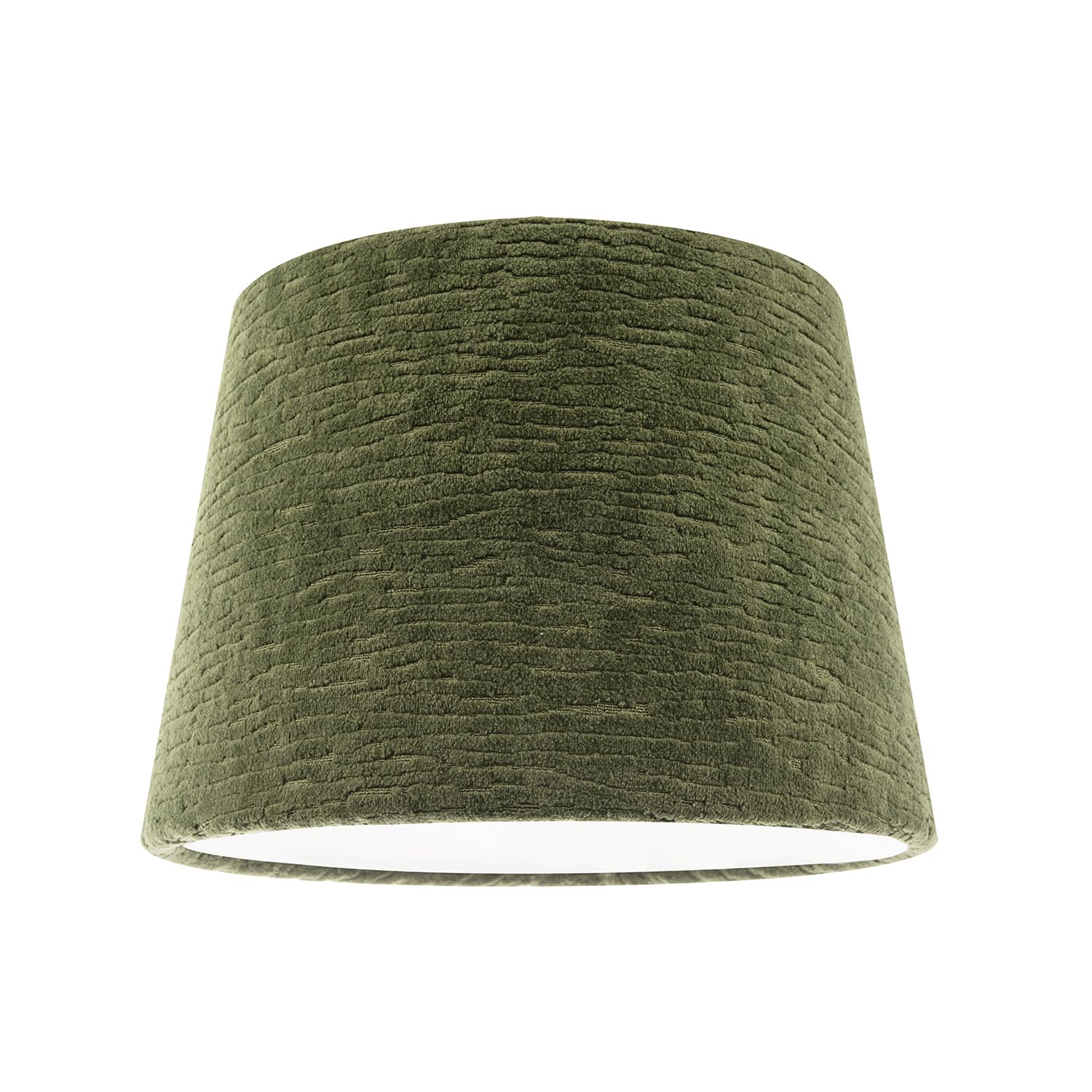 Happy Homewares Green Thick Lined Textured Forest Velvet Lamp Shade With Satin Inner