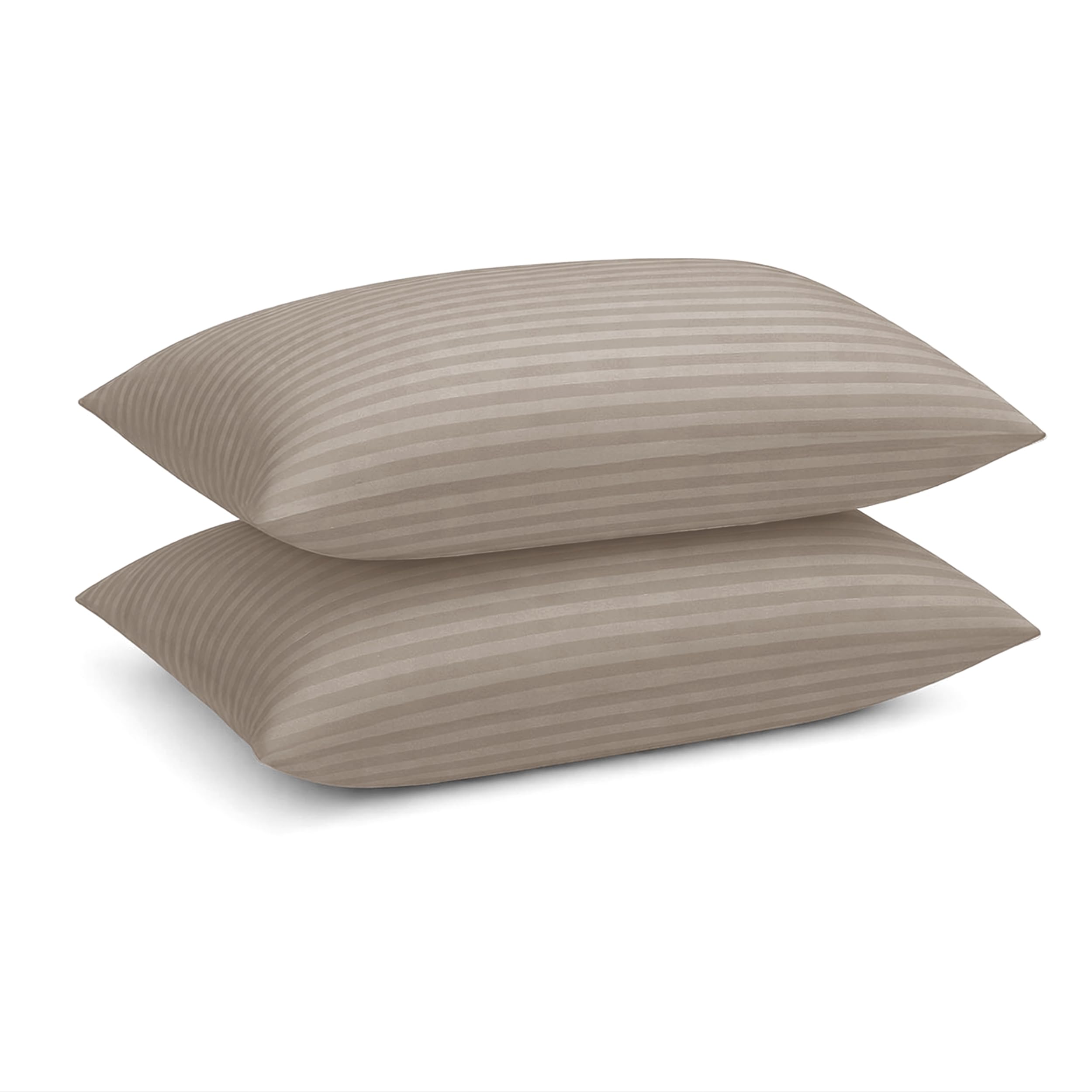 Prime Linens Mink Stripe Pillow Cases, 2 Pack, Standard Size, Microfibre, Envelope Closure, Wrinkle Fade Resistant, Machine Washable (, 50X75 Cm)
