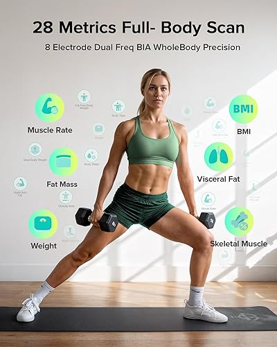 Miniatura 4 de RunStar Smart Scale for Body Weight, Full-Body Bathroom Scale with 8 Electrodes for BMI, Muscle Mass, 3-Metric Display, High-Accuracy Body