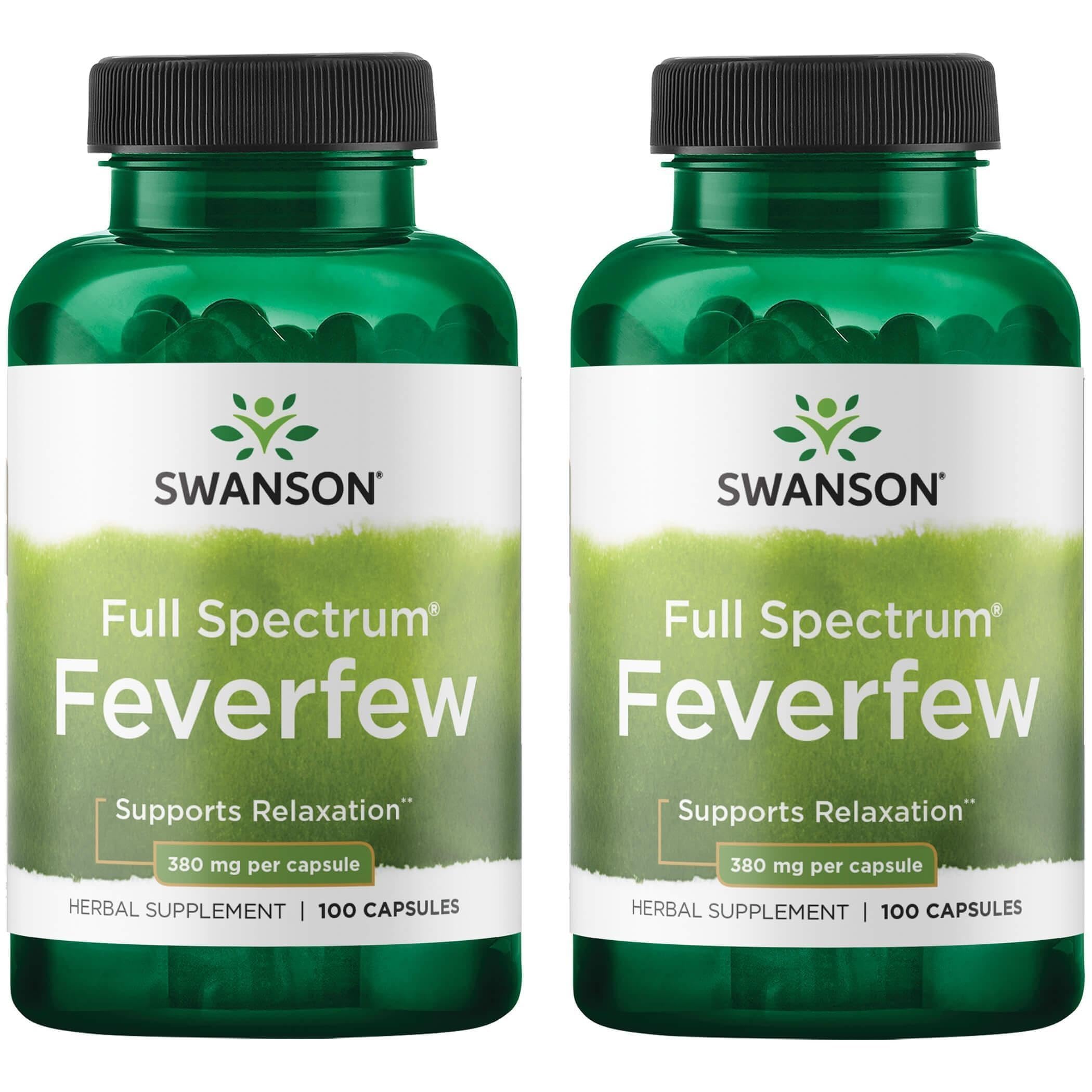 Swanson Feverfew 380 Milligrams, 100 Capsules, 2 Pack 100 Count (Pack of 2)