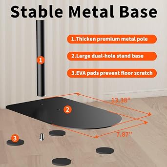 XINLEI Projector Floor Stand, 2-in-1 Projector Stand with 360° Swivel, 90° Tilt & Height Adjustable, 2 Install Options, Compatible with Home Office Video Camera, PR002FP