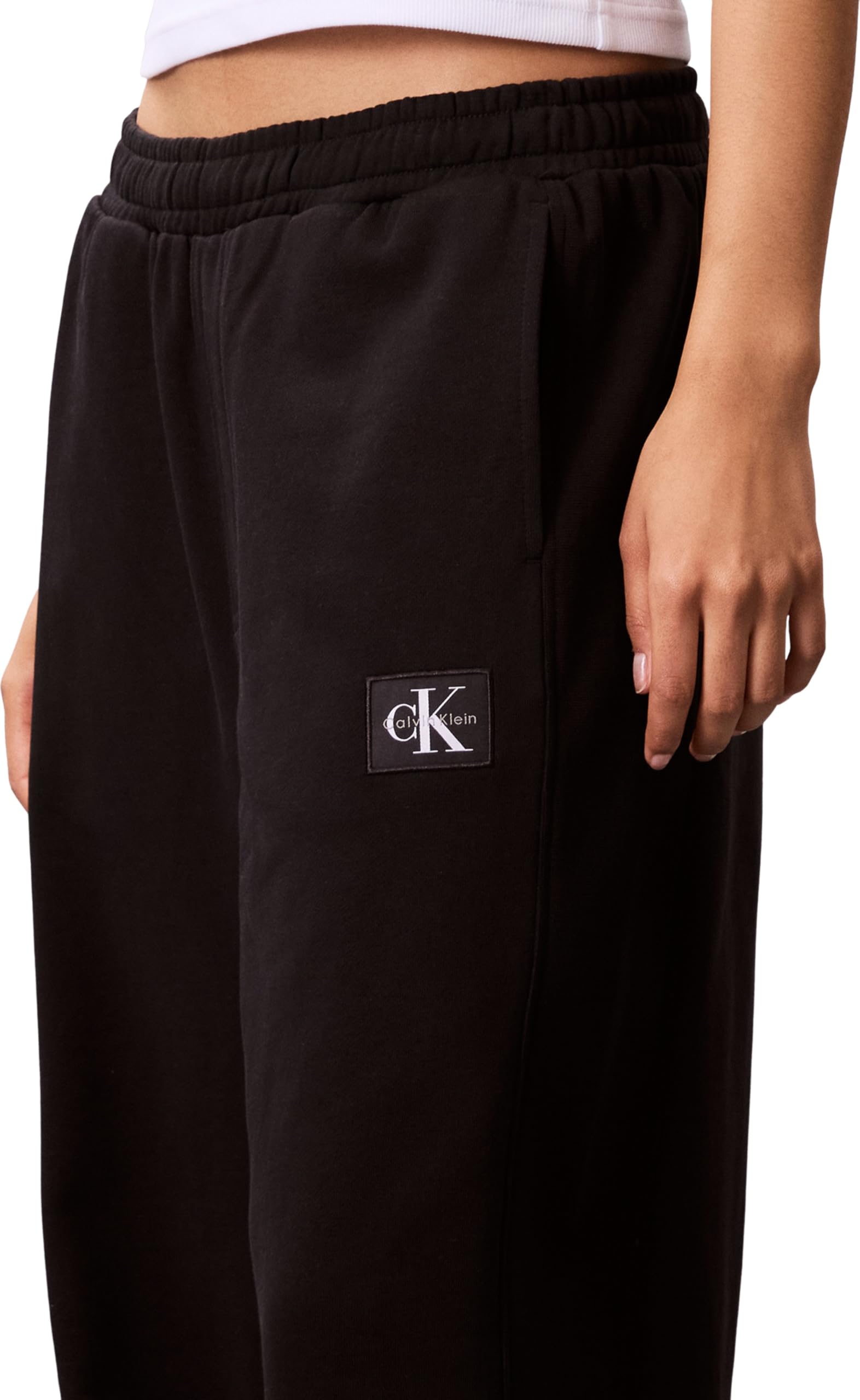 Calvin Klein Pantalón de chándal Mujer French Terry Badge Logo de algodón