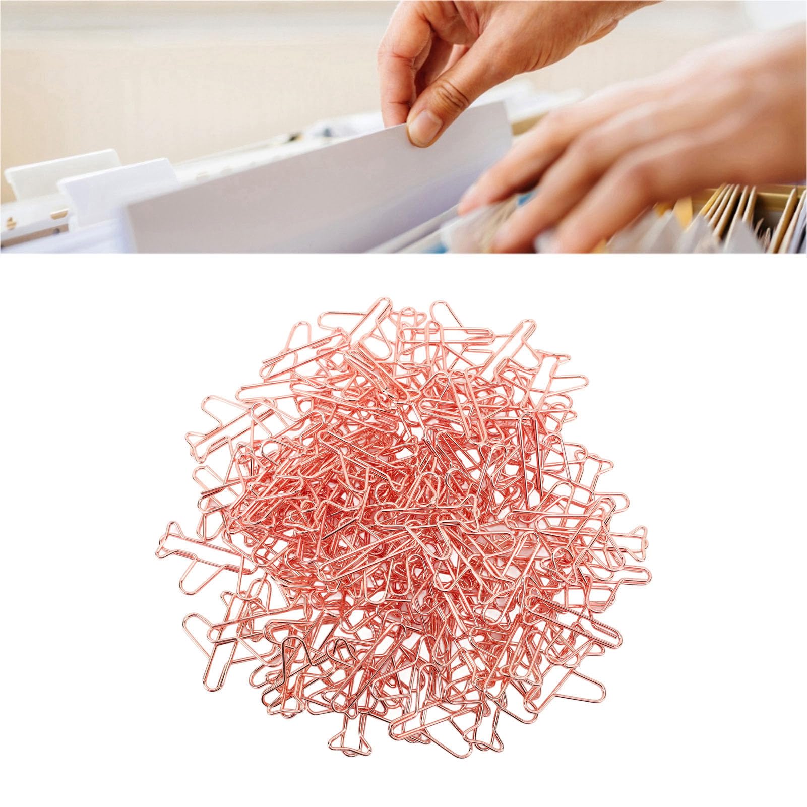 100 sztuk spinacze do papieru w kształcie samolotu metalowe lekkie uniwersalne spinacze w uroczym kształcie zakładki klipsy do planowania do szkolnego biura (Różowe złoto)