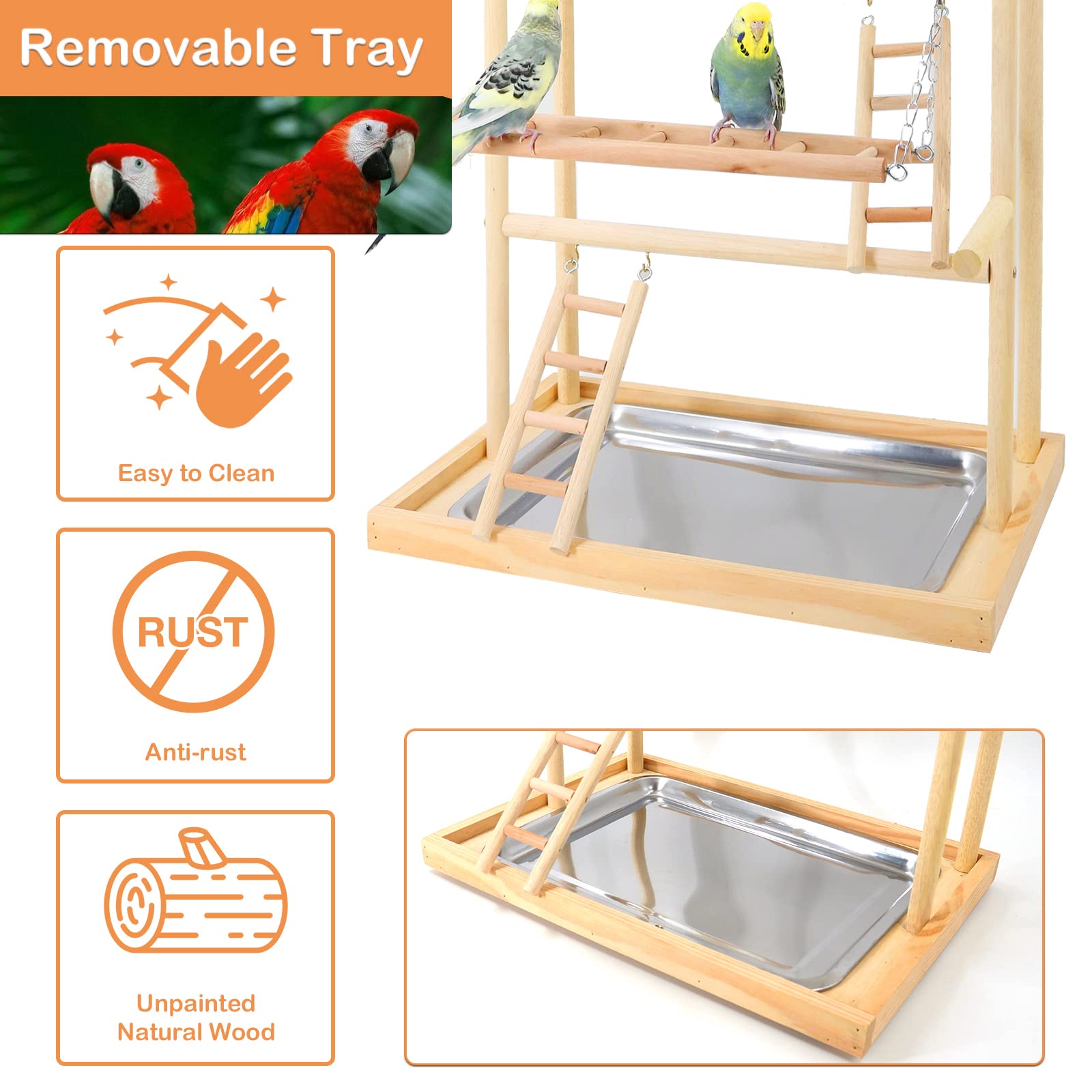 Curated visual reference: Fresh Look at Snapklik Com Large Bird Playground Parrot Perch Bird Stands 4
