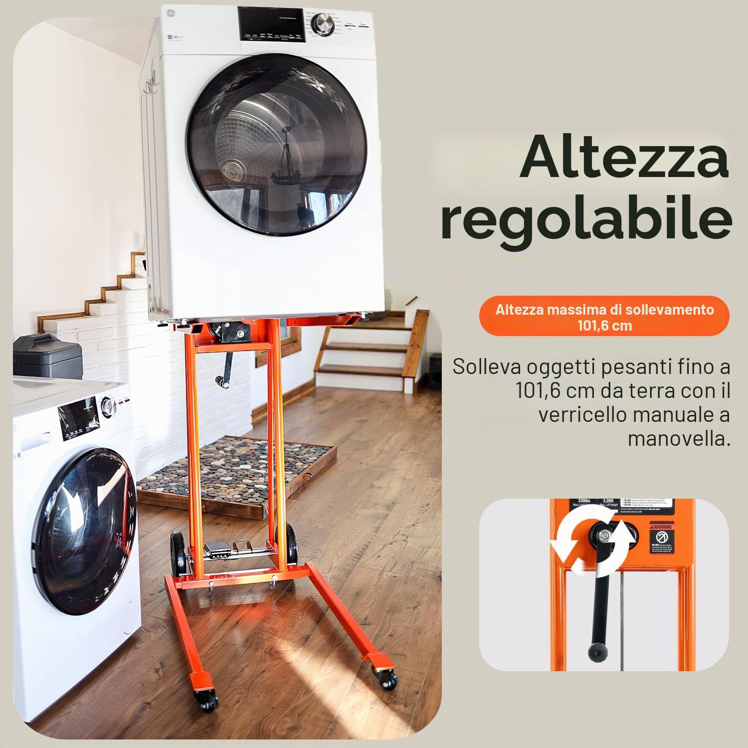 SuperHandy Impilatore per argano elevatore, carrello transpallet, tavolo elevatore, sollevamento forcella, massimo 150 kg, 101,6 cm con ruote 20,3 cm, ruote girevoli