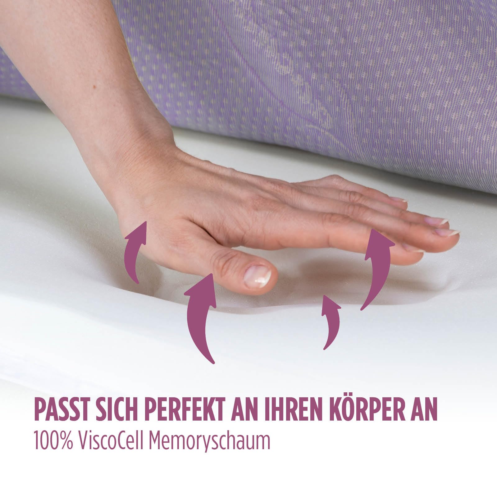 Vitapur Topper 160 x 200 cm, terapia zapachowa lawendowa – komfortowa nakładka na materac ViscoCell z pianki memory, redukcja stresu, nakładka na materac