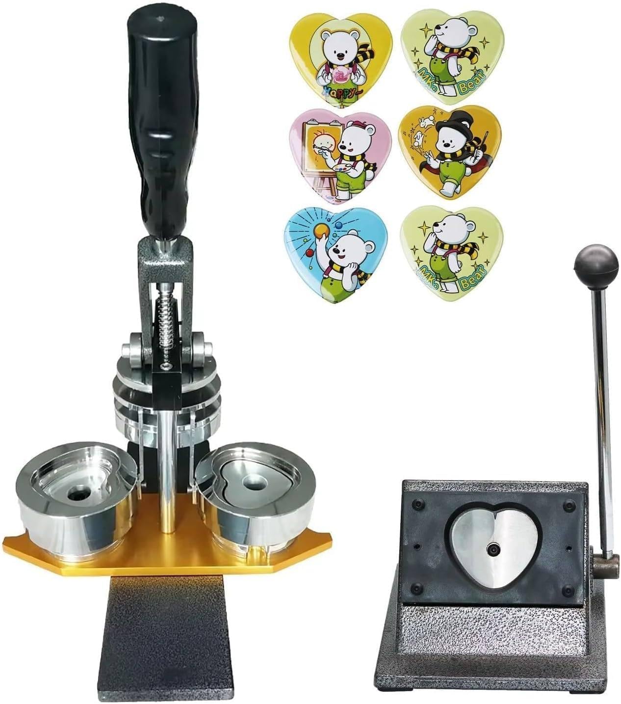 Fotomagnetmaschine, DIY-Foto-Kühlschrankmagnet-Herstellungsmaschine-Kit, Herz Fotomagnet-Maker-Maschine, Kein Strom Erforderlich, Enthält Zubehör, Personalisierte Geschenke 2.2×2Inch(57x54mm)