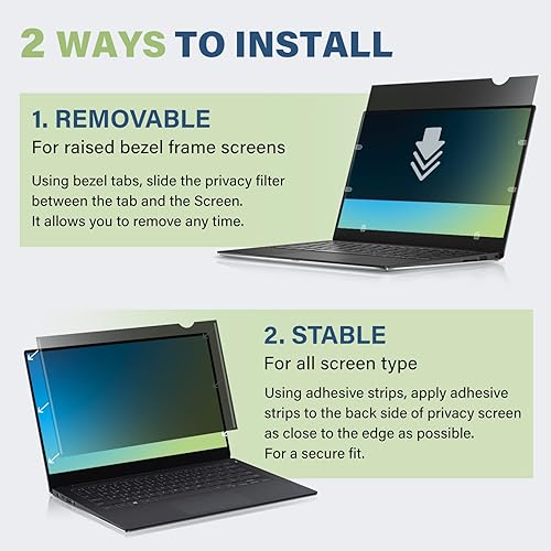 Miniatura 3 de SenseAGE Filtro de pantalla ancha de privacidad para laptop de 12.5 pulgadas 169 para privacidad de 60 grados, antirreflejo, reducción de luz UV y