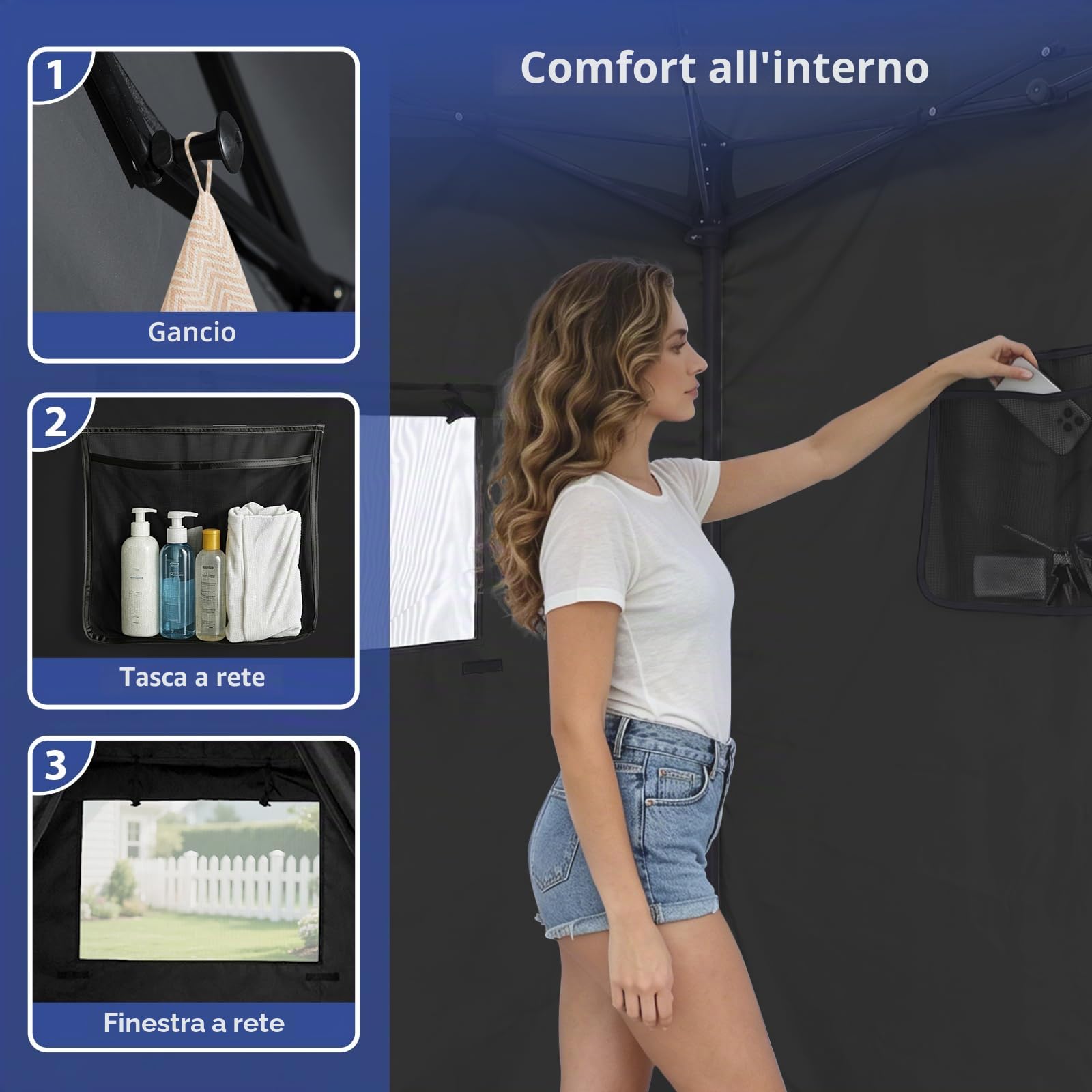 EAGLE PEAK Flex, tettoia ultra compatta da 1,2 x 1,2 m, spogliatoio, portatile, per la privacy, per piscina, servizi fotografici alla moda o campeggio (nero)