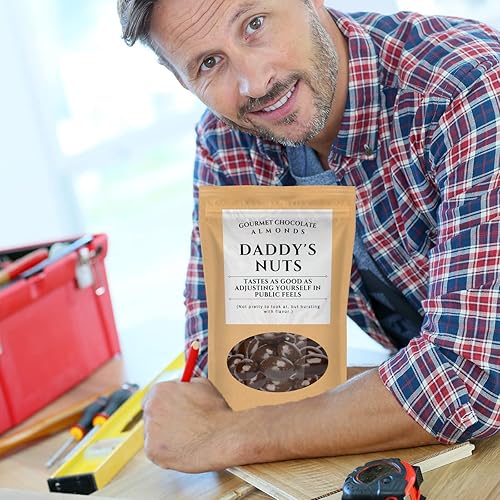 Miniatura 4 de Daddy's Nuts - Almendras de chocolate gourmet – Chocolate Dark Cocoa Nuts Kepperton – Divertidos regalos de dulces para hombres, Día del Padre,