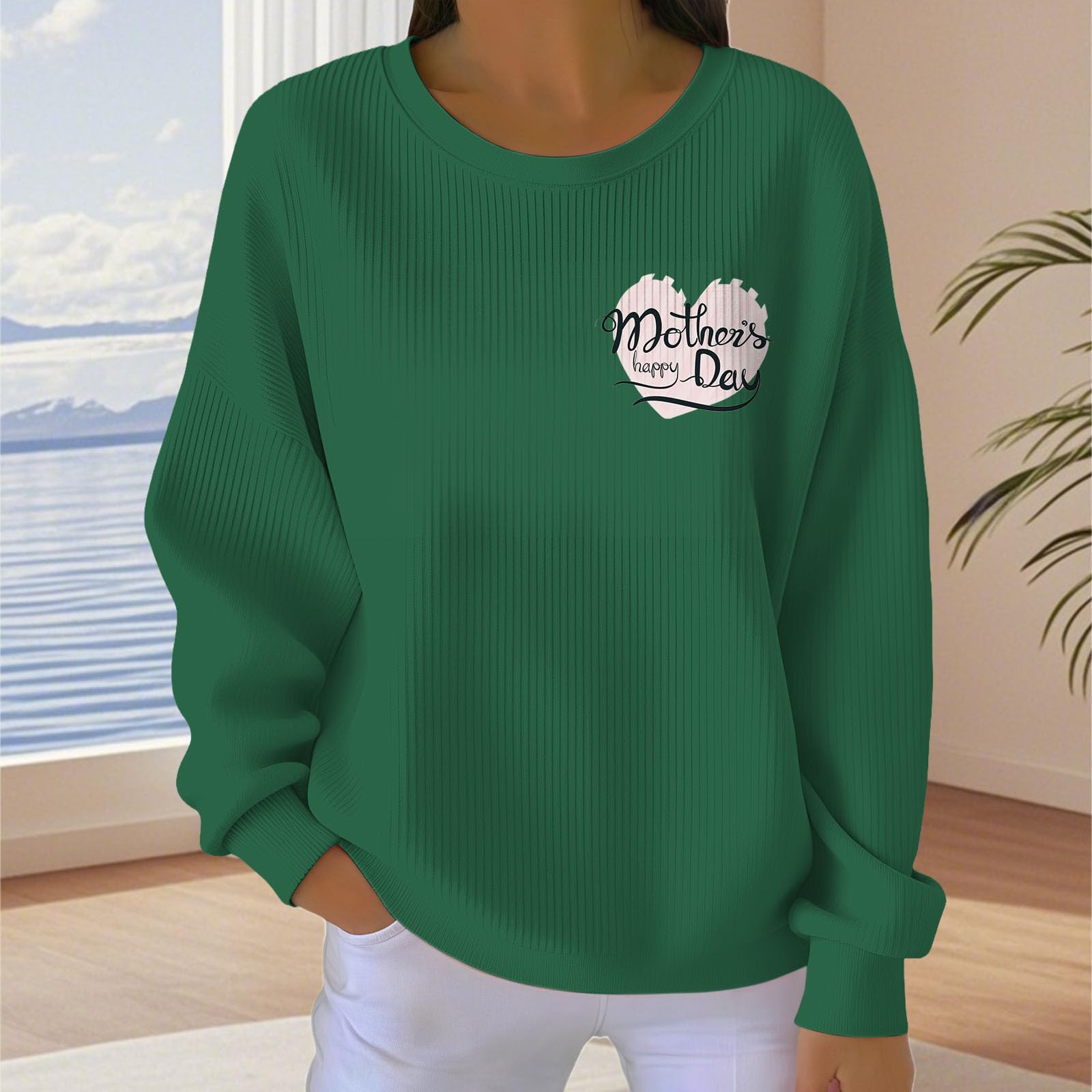 Generisch Maglia nera a maniche lunghe da donna, felpa con cappuccio e felpe da donna, maglione da donna, caldo e morbido, leggero e confortevole, maglione oversize a forma di cuore, per leggings