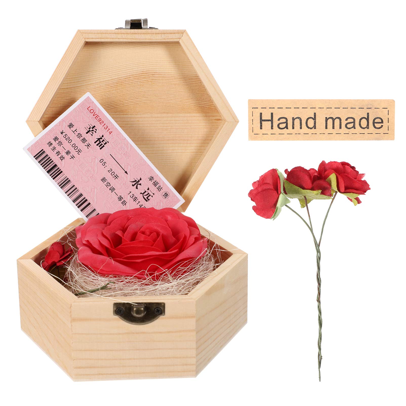 TOYANDONA 1 Box Flower Soap Bar Soap Artificial Rose Flowers Fake Rose Flowers Valentine Day Gift for Women Ladies Girls Red