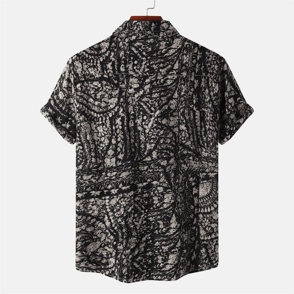 Hawaiihemden Herren Bedruckte Hemden Plus Size Herrenhemden Außenhandel (Farbe: A, Größe: M-Code)