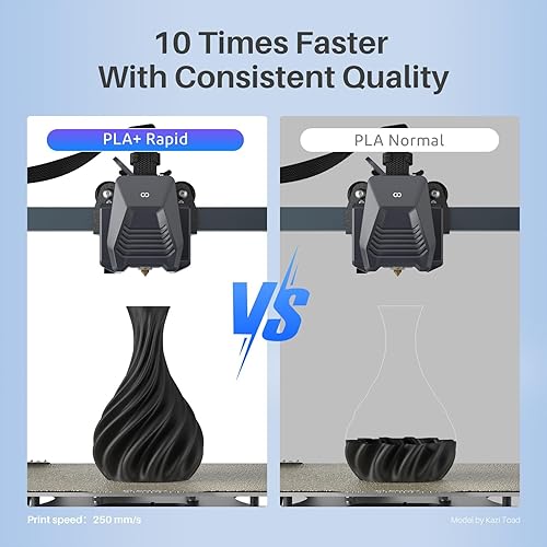 Miniatura 10 de ELEGOO Rapid PLA Plus - Filamento para impresora 3D de 0.069 in, color negro, 8.8 lbs, PLA+ para impresión de alta velocidad de 1.181-23.622 ins,