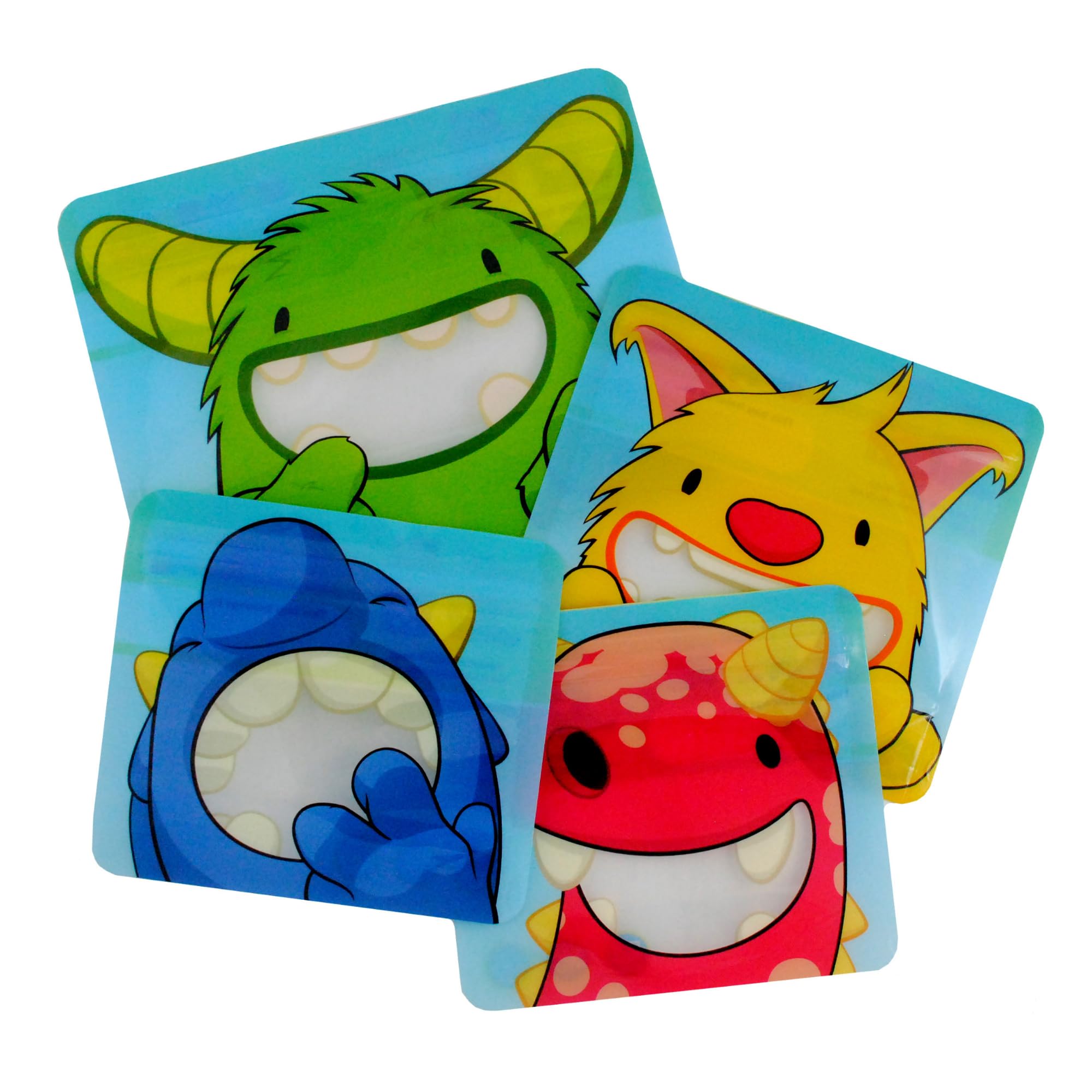 Nom Nom Kids Monster Snack Bag Collection - 4 x Reusable Snack/Sandwich Bags (Mixed Size)