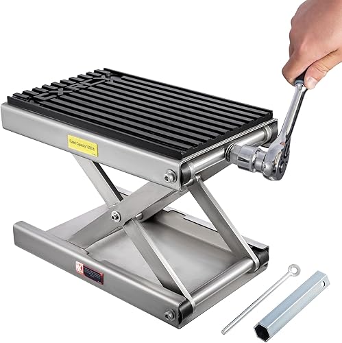 CXRCY Gato de tijera de elevación de motocicleta de 1200 libras, acabado cromado mejorado para motocross, ATV, soporte de elevación de motocicleta