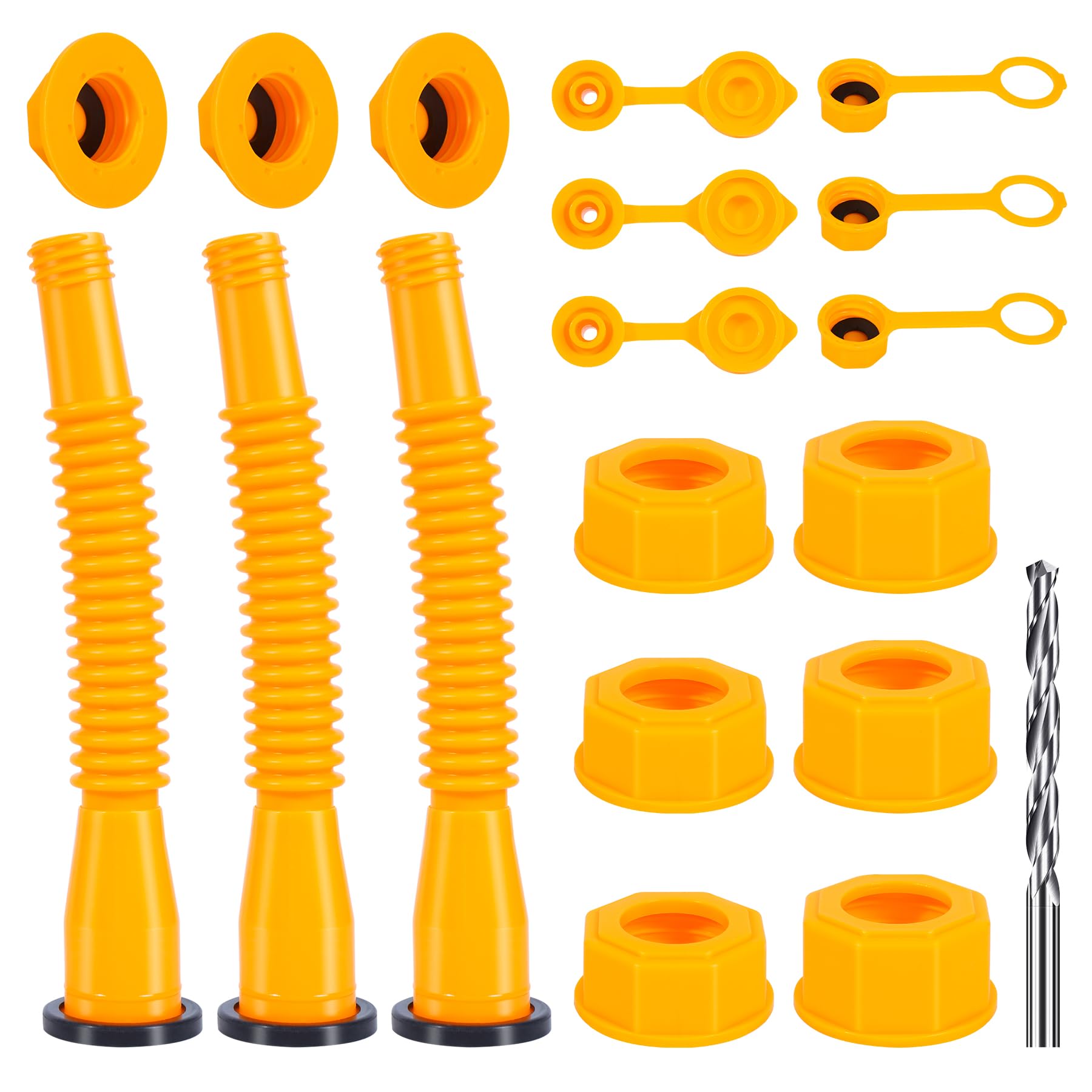 Sponsored Ad - Gas Can Nozzle Replacement Set - 1/2/5/10 Gallon, Leak-Proof Spouts with Flexible Nozzles, Screw Collar Caps, Spout Cover, Base Cap, Drill Bit