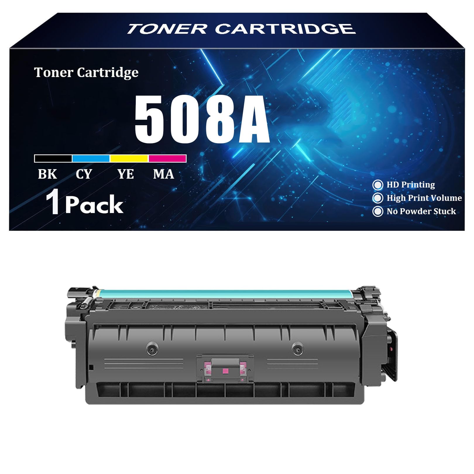 Compatibile con HP 508A (CF360A/CF361A/CF363A/CF362A) Cartuccia Toner ad Alta capacità per Stampante M553n/553X/553dn/M552dn/M577dn/M577f/M577z con Chip Vivid High Print,M-1 Piece