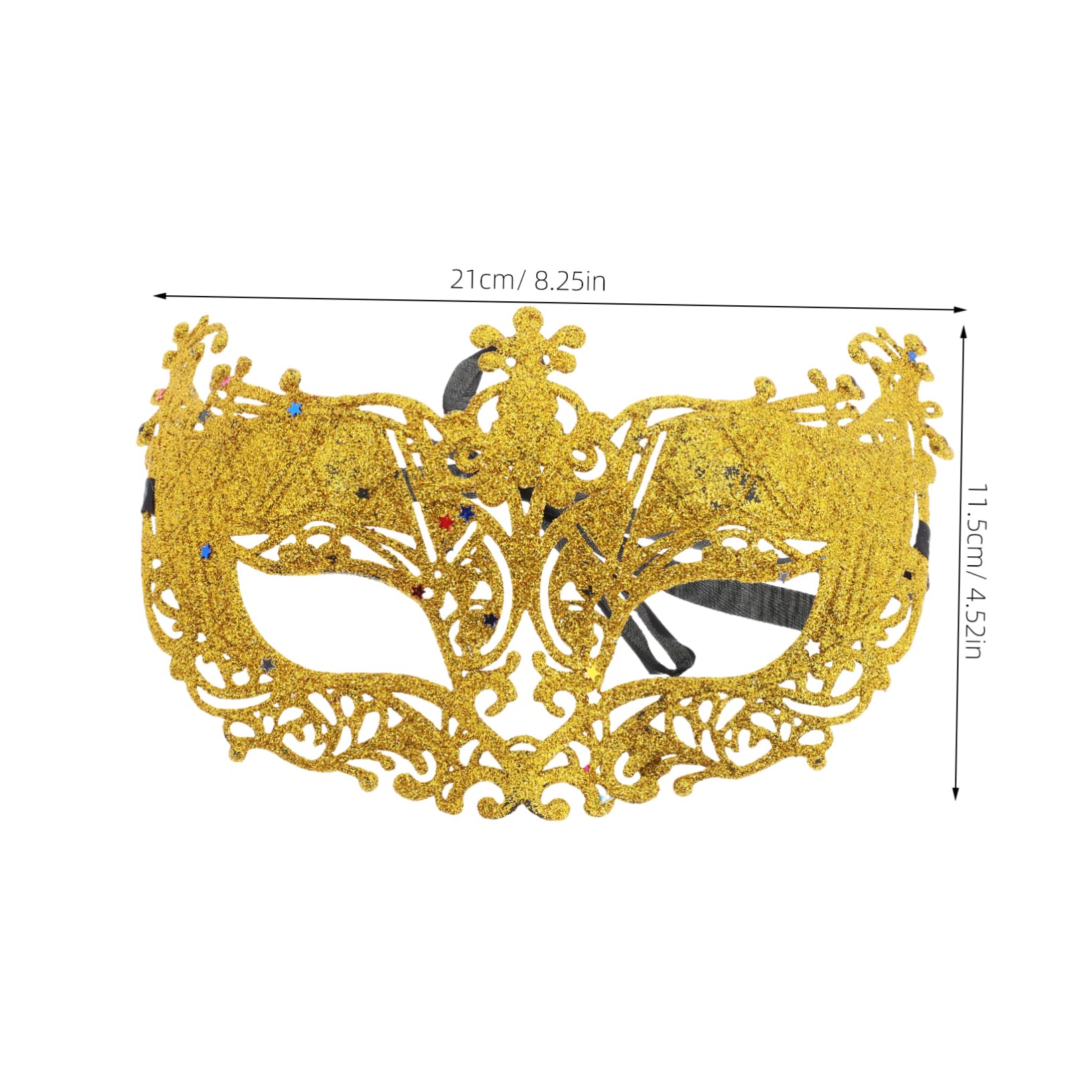 GALPADA Carnival Mask Glittery Hollow Design Lightweight Plastic Masquerade Mask for Adults for Cosplay Festivals and Parties Mysterious Style and Comfortable Fit Golden