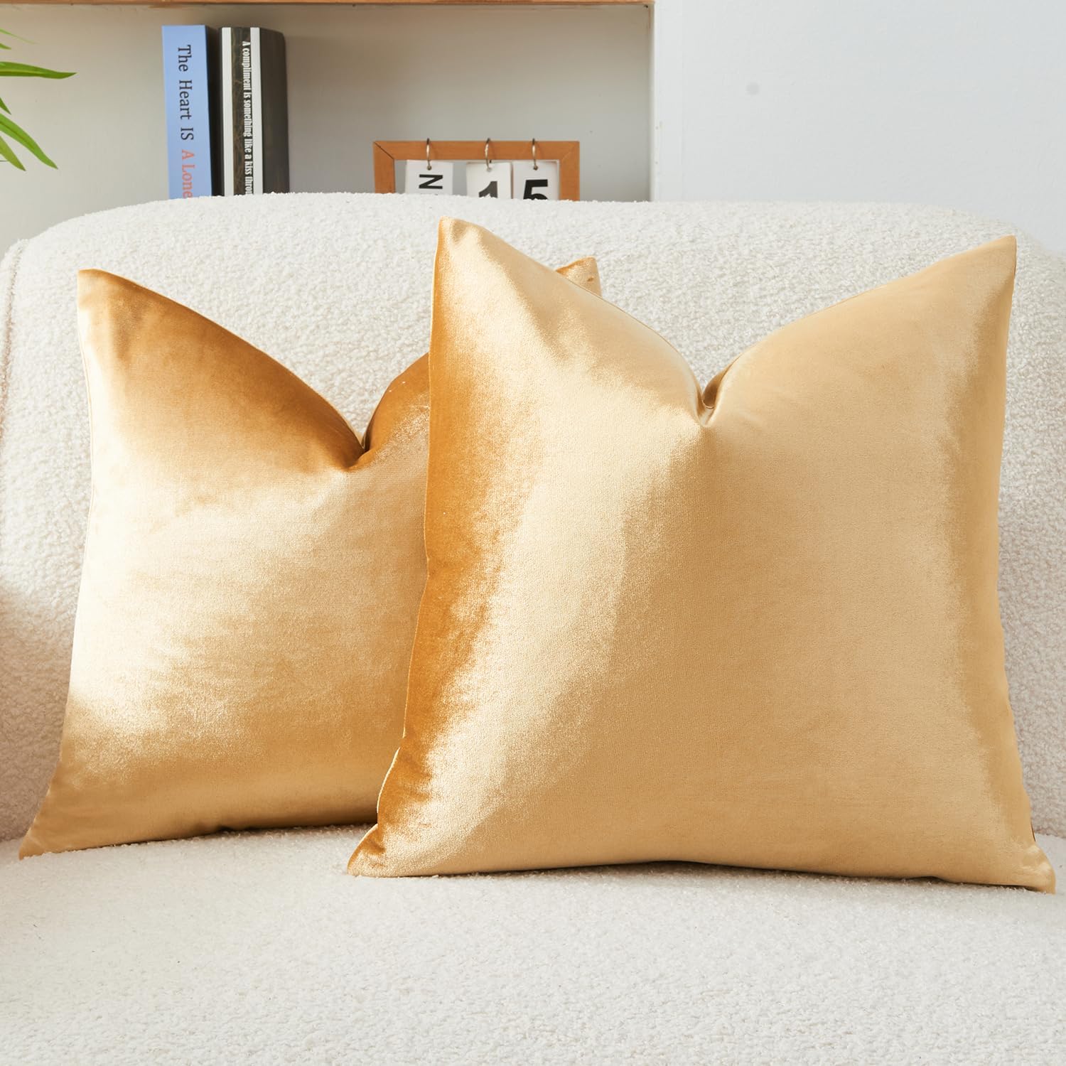 Throw Pillow Covers Decorative Velvet Set of 2 24x24 Inch Pillow Covers, Soft Black Large Pillowcases for Couch Sofa Bed Living Room, Farmhouse Home Boho Decor, Square Accent Cushion Covers
