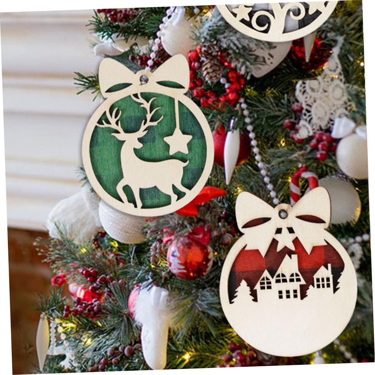 Zerodeko 3 Series Colgante Navideño De Madera Adornos De De Navidad Colgante Guirnalda Árbol Decoraciones Navideñas para Interiores Decoraciones Navidad De Madera 12 Piezas X 3