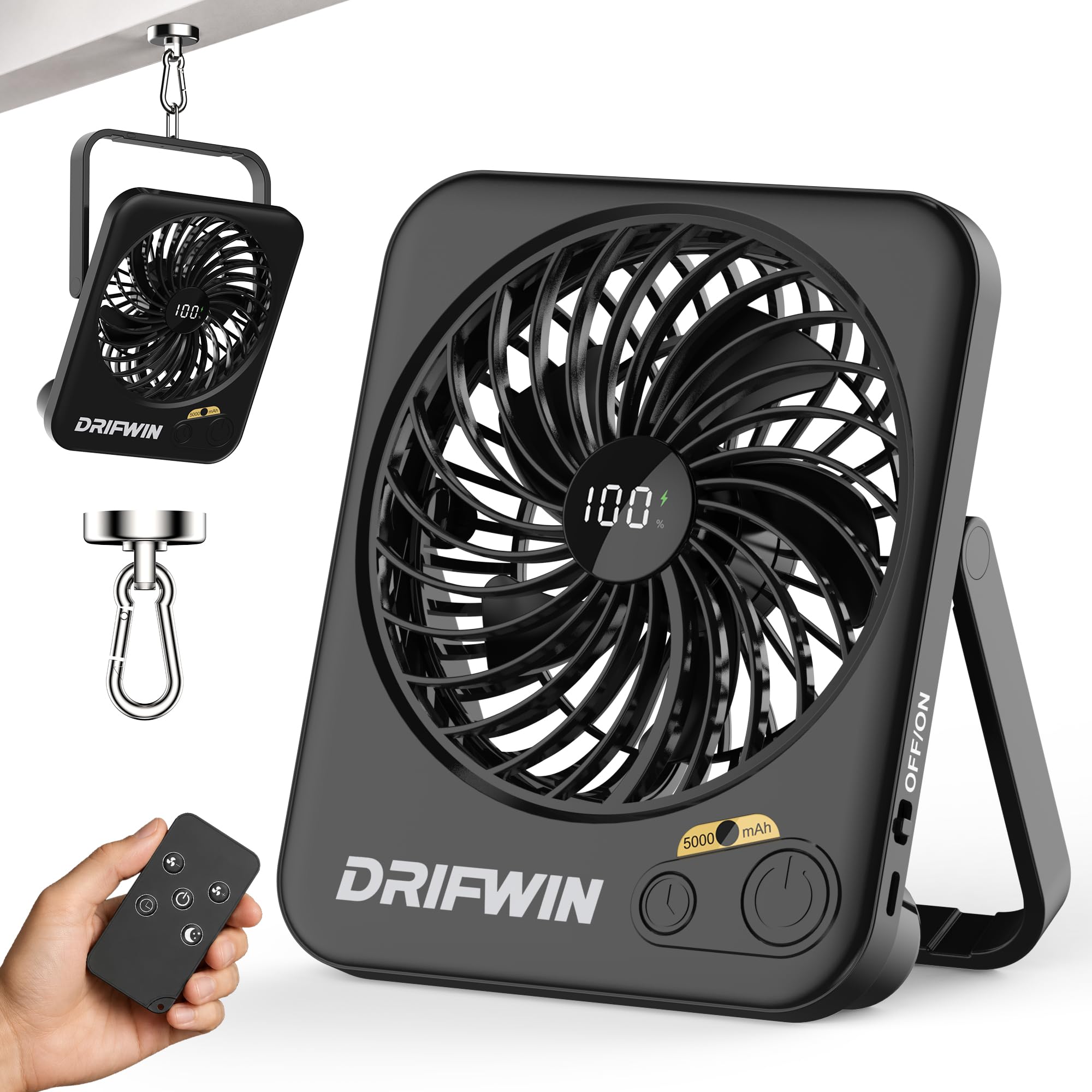 5000mAh Cruise Approved Travel Fan, Magnetic Hook Included, Ultra-Thin Rechargeable Portable Fan with Digital Display for Cruise Ship Cabin, Bedroom Sleeping, Camping, Travel & Cruise Essentials 2026