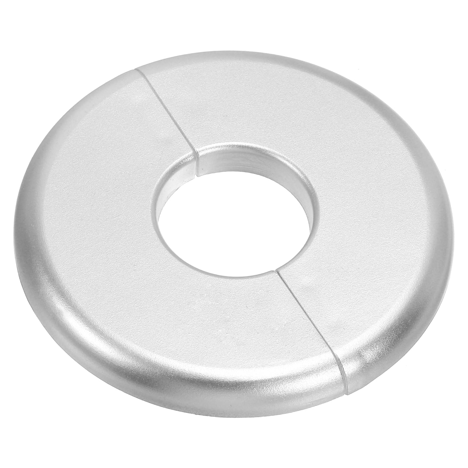 sourcing map Wall Split Flange, ABS Self-Adhesive Escutcheon Plate for 28mm/1.1" Diameter, Water Pipe Cover for Kitchen Toilet Faucet Decoration, Silver