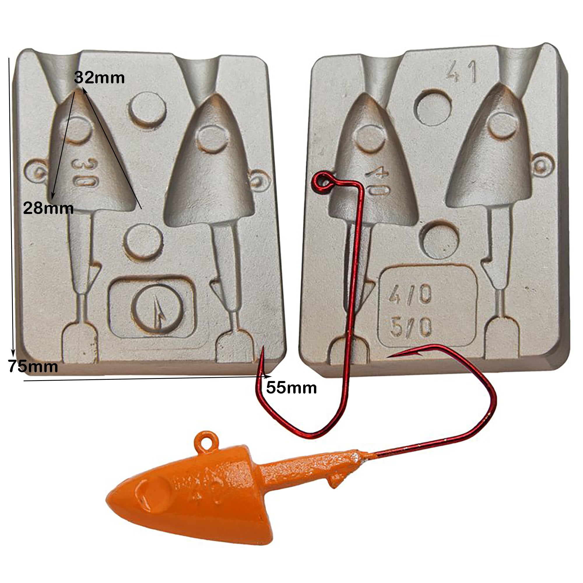 FishHead Jig Fishing Mold 30-40g_shore, barca e tutti i predatori
