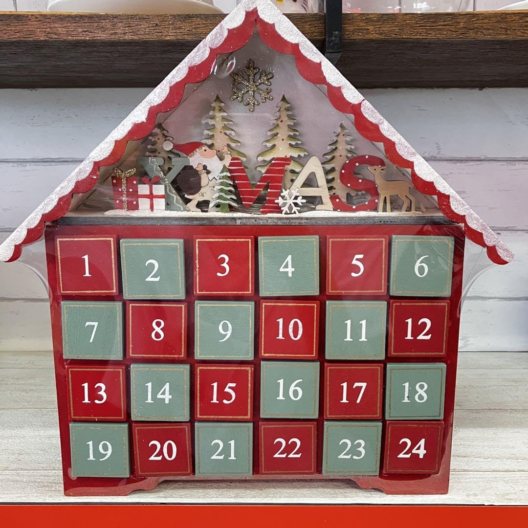 Amazon.co.jp: 木製クリスマス アドベントカレンダー ライト付き