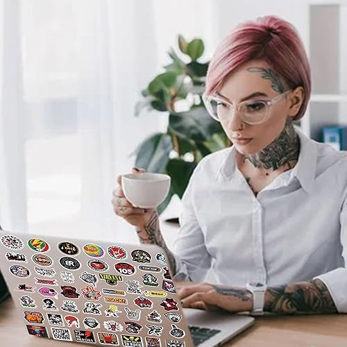 Miniatura 6 de 54 calcomanías de rock punk, vinilo impermeable para adolescentes y adultos para grunge, heavy metal, clásico, fiesta de rock para bajo, tambor,