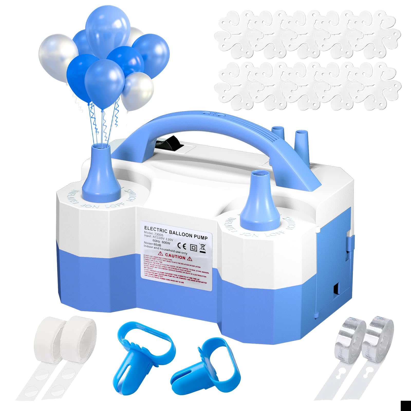 Balloon Pump Electric Party Decorations - Electric Balloon Pump for Balloon Arch Kit, Portable Dual Nozzle Balloon Inflator