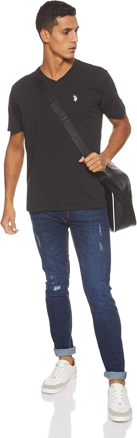 U.S. Polo Assn. Men's V-Neck Tee Small Black
