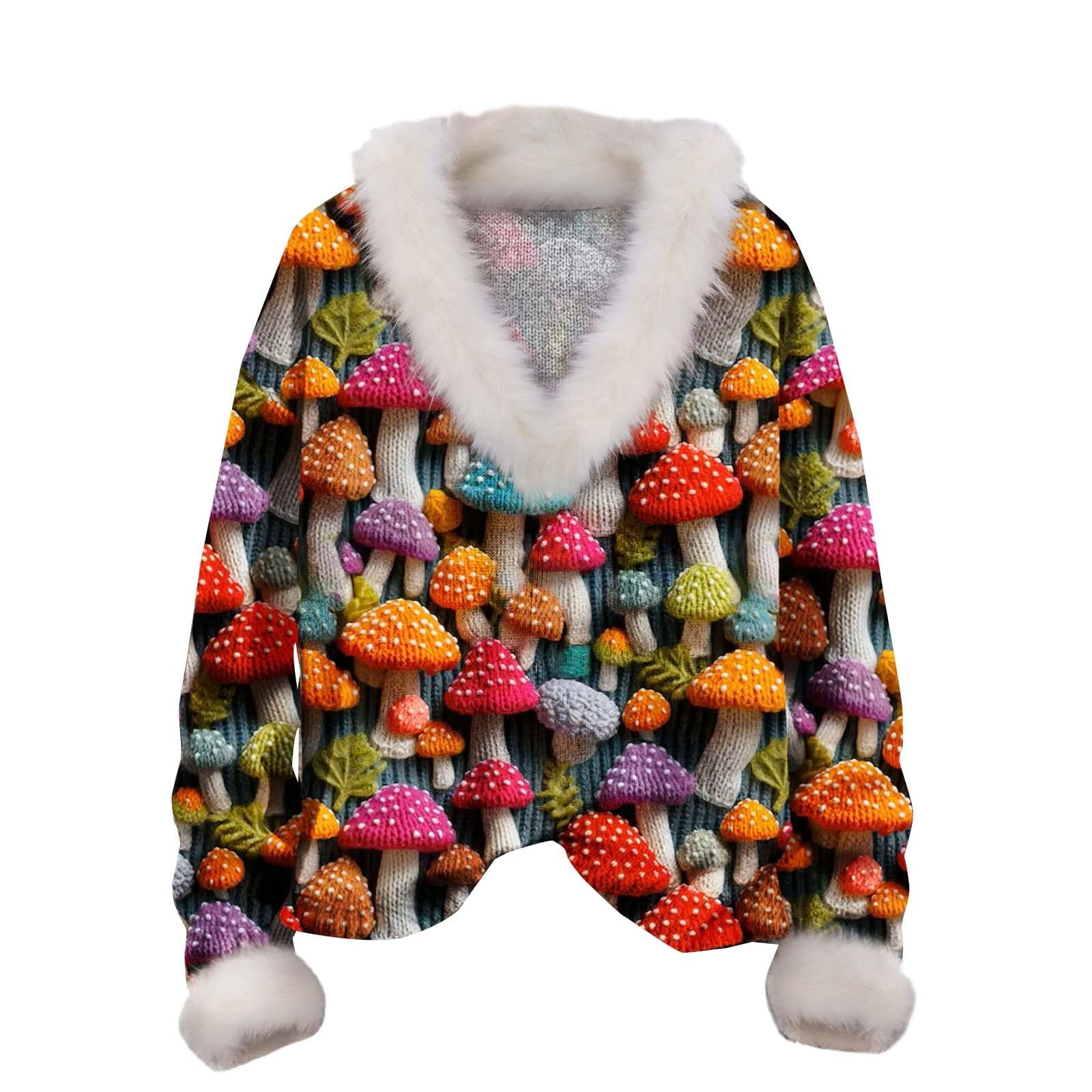 Maglione natalizio da donna, elegante: maglione natalizio con motivo natalizio con scollo rotondo, a maniche lunghe, senza cappuccio