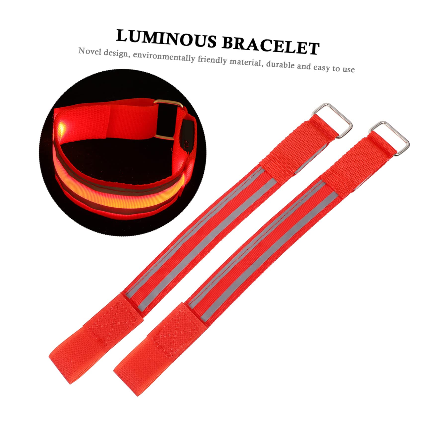 Mipcase luci di Marcia a LED Green Light greenlights Fab lash bracciali Lampeggianti Braccialetto di Ricarica Braccialetti Luminosi Braccialetti Lampeggianti Braccialetto LED Rosso