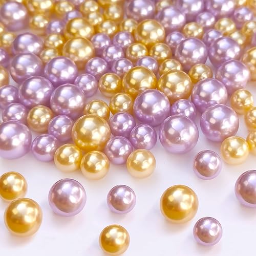 Miniatura 6 de 140 cuentas de perlas para relleno de jarrón de 0.450.555 pulgadas, sin agujero, perlas para centros de mesa, cuentas de maquillaje para soporte de