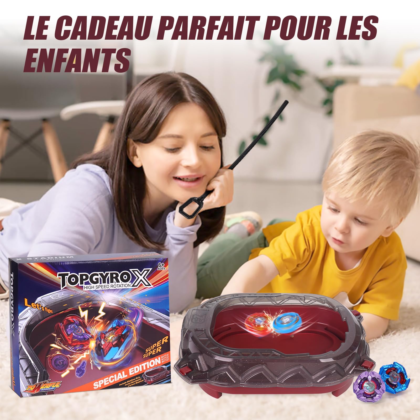 X Battling Stadium Only – Arène de Combat pour toupies avec Piste d'accélération et Toit Anti-Fuite, Compatible avec Les toupies X, Cadeau pour garçons et Filles dès 6 Ans