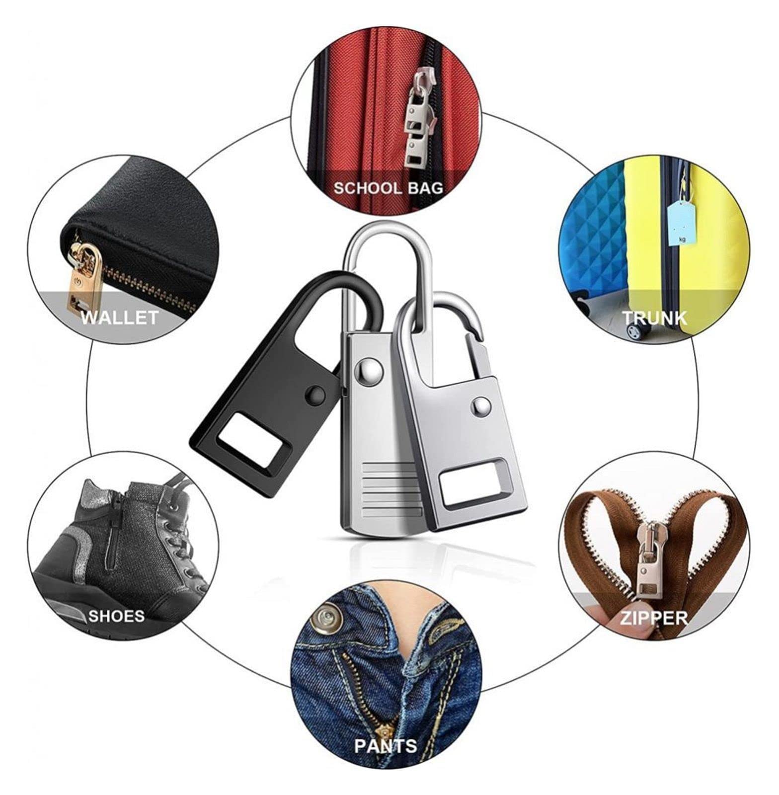 Extracteurs de fermeture éclair à la mode, 10 pièces, durables et pratiques, Extension de fermeture éclair pour sac à dos, veste, accessoires de fermeture éclair