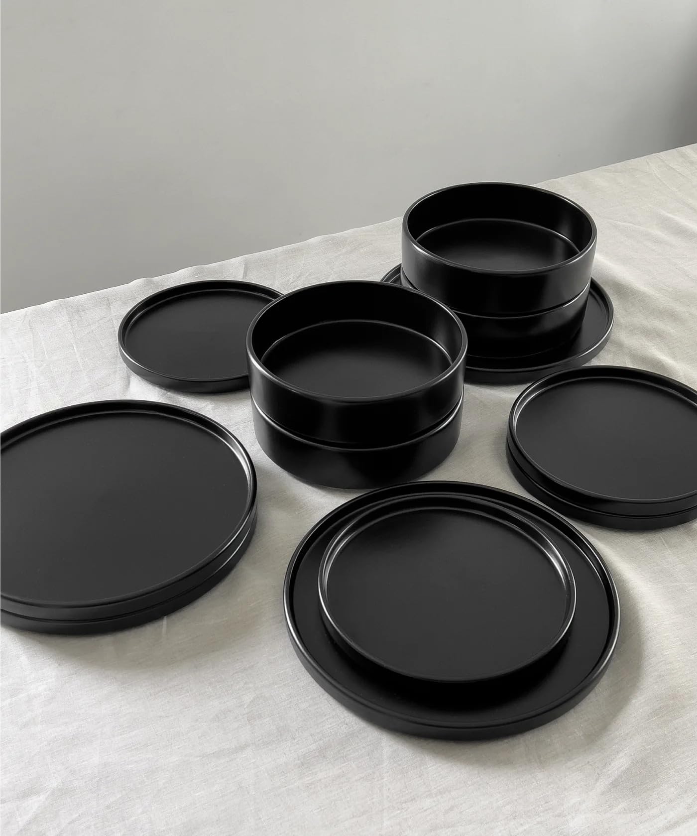 7 O'CLOCK Premium Handmade 24-teiliges Geschirrset 6 Personen | Elegantes Teller Set aus hochwertigem Steingut | 6x Dinnerteller, 6x Dessertteller, 6x Bowl Teller 6x Müsliteller Pasta
