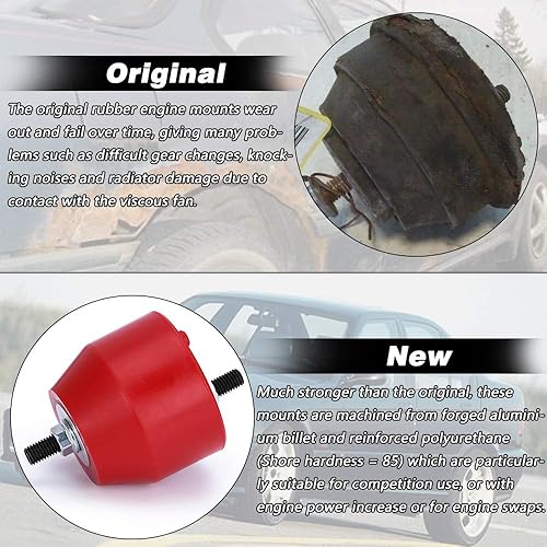 Miniatura 4 de PTNHZ Motor delantero L & R montaje aislador para BMW E36 compacto E46 compacto Z3 Z4 en línea 6CYL 85A poliuretano 11811140985
