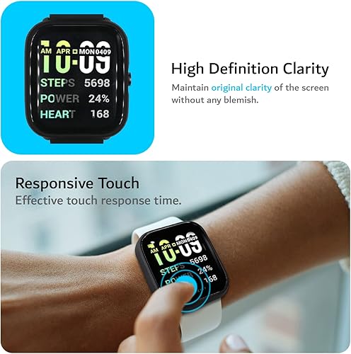 Miniatura 6 de TUDIA Funda de vidrio templado fácil de poner compatible con GTS 2 Mini, cobertura completa, a prueba de golpes, delgada, con protector de pantalla,