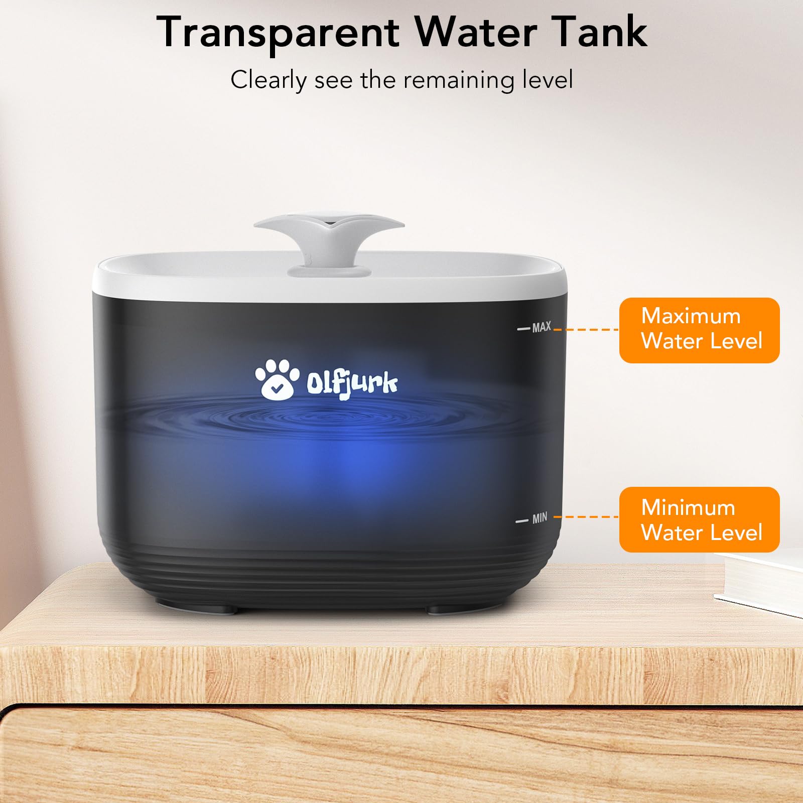 Fontanella per Gatti Automatica, Olfjurk 3L Fontana per Gatti o Animali Domestici, Distributore d'acqua per Cani con Serbatoio d'acqua Staccabile, Facile da Pulire Pet Water Dispenser